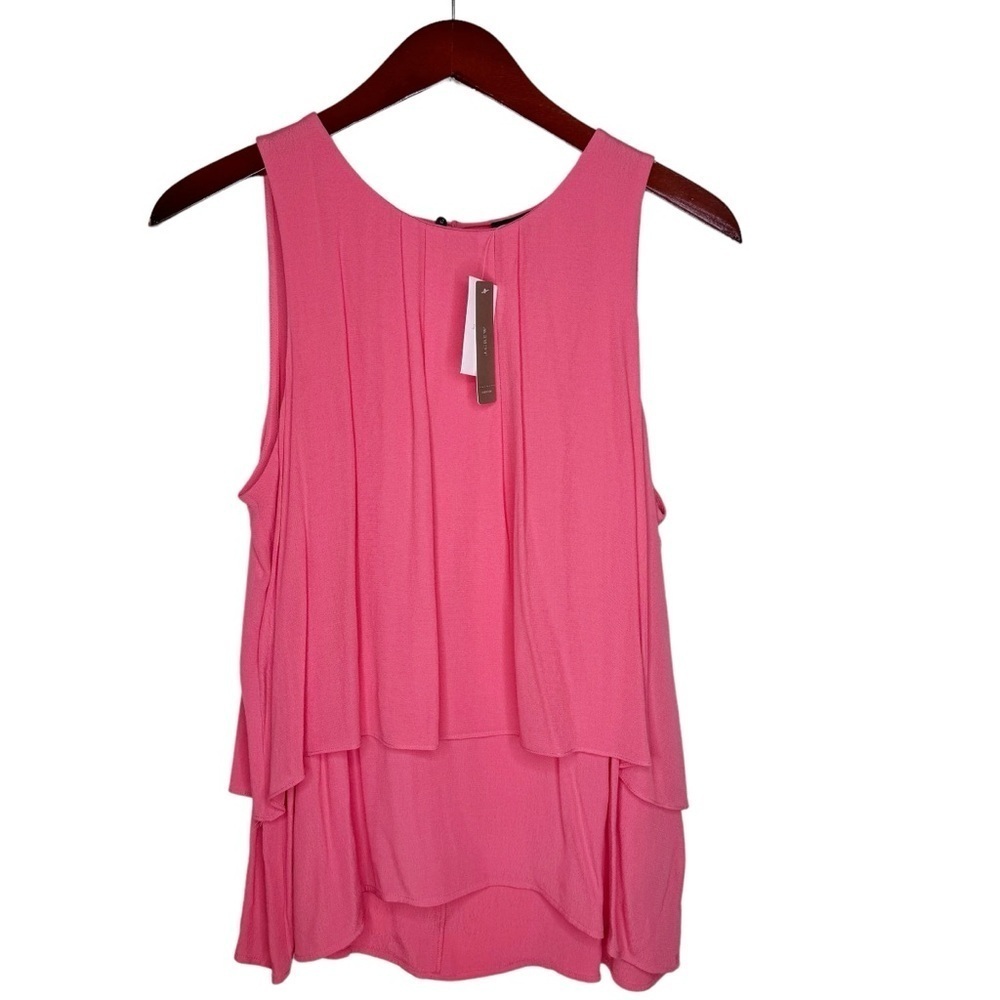 J. CREW NWT Sleeveless Tiered Keyhole Button Back Top Size 10 in Coral Pink